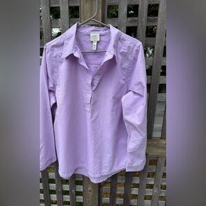 Women’s lilac woven cotton popover blouse XL